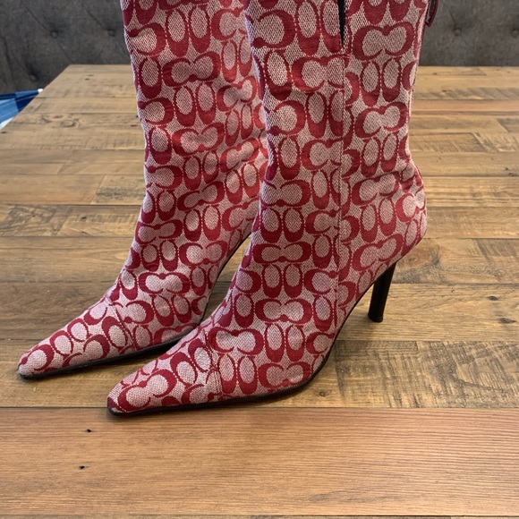 Authentic mid calf pointed toe coach boots - Picture 3 of 5